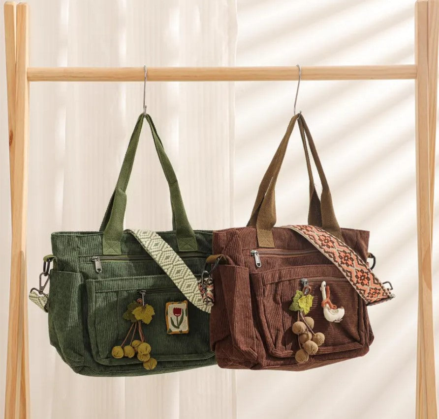 Handmade Corduroy Bag Crossbody Bag