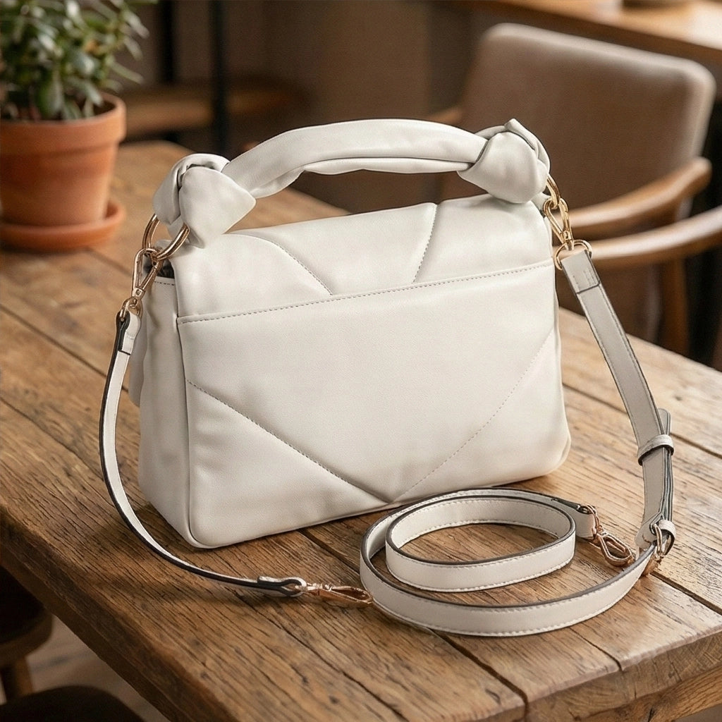 HAVENGOTT Luxury Cloud Crossbody Bag – Soft Vegan Leather with Gold Accents
