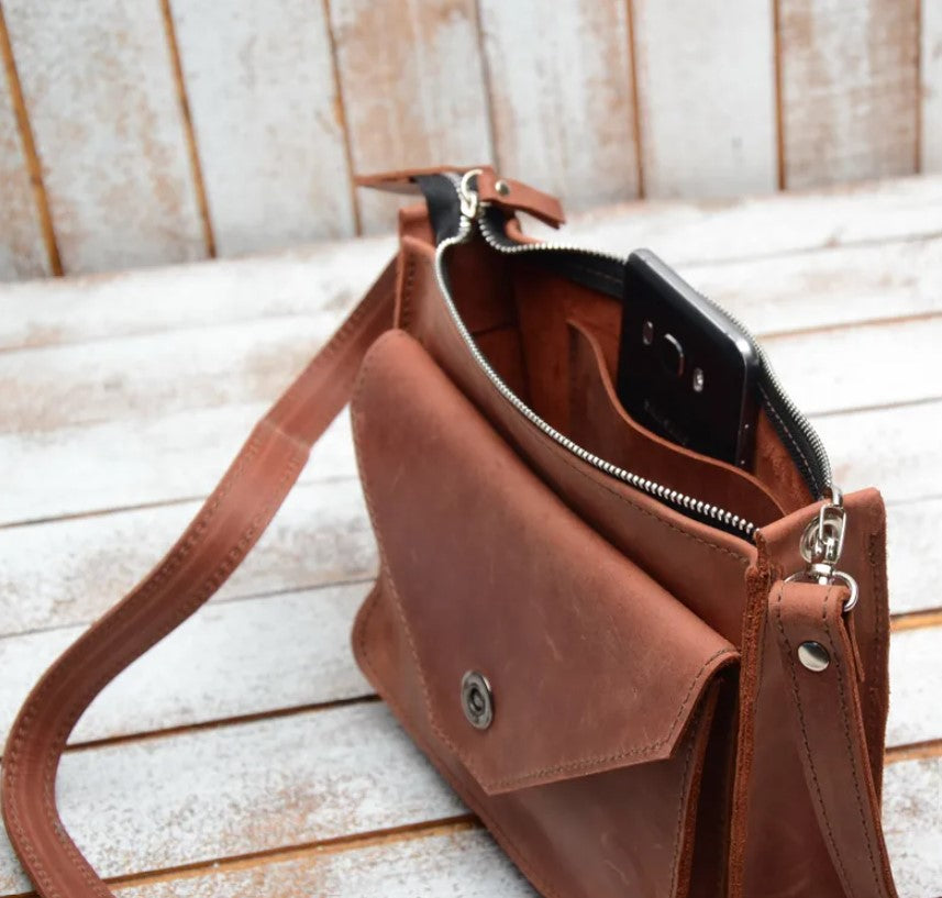 Handmade Leather Crossbody Bag