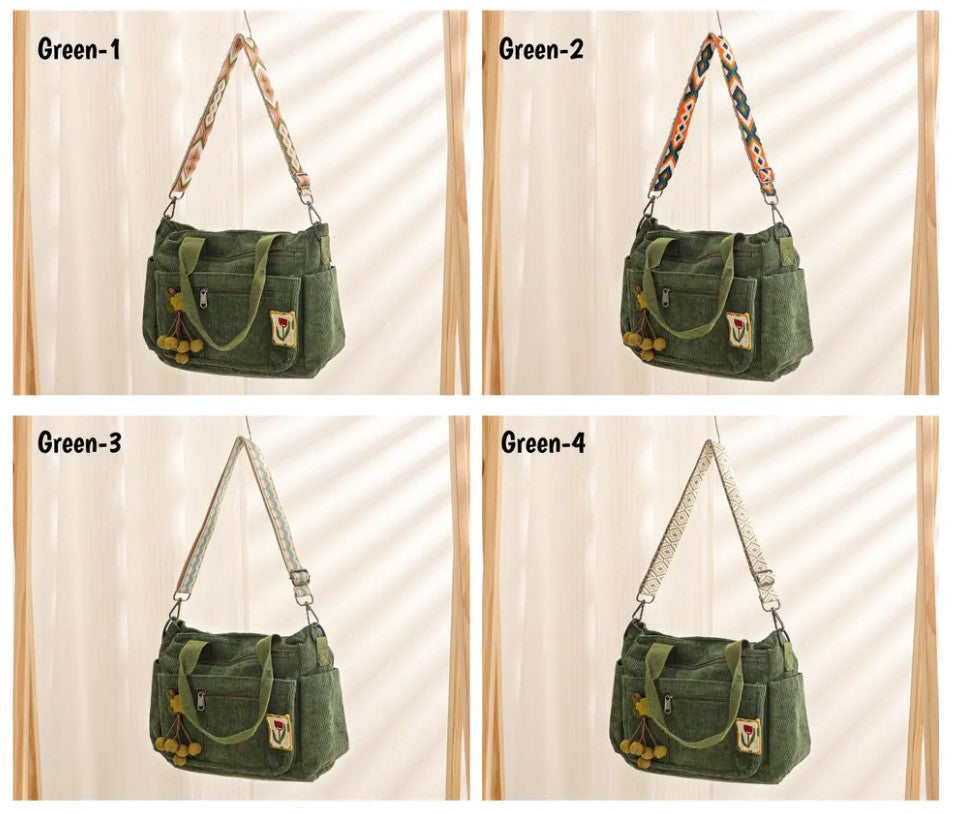 Handmade Corduroy Bag Crossbody Bag